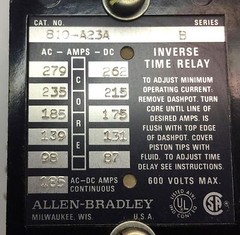 ALLEN BRADLEY 810-A23A INVERSE TIME CURRENT RELAY SERIES B NEW CONDITION