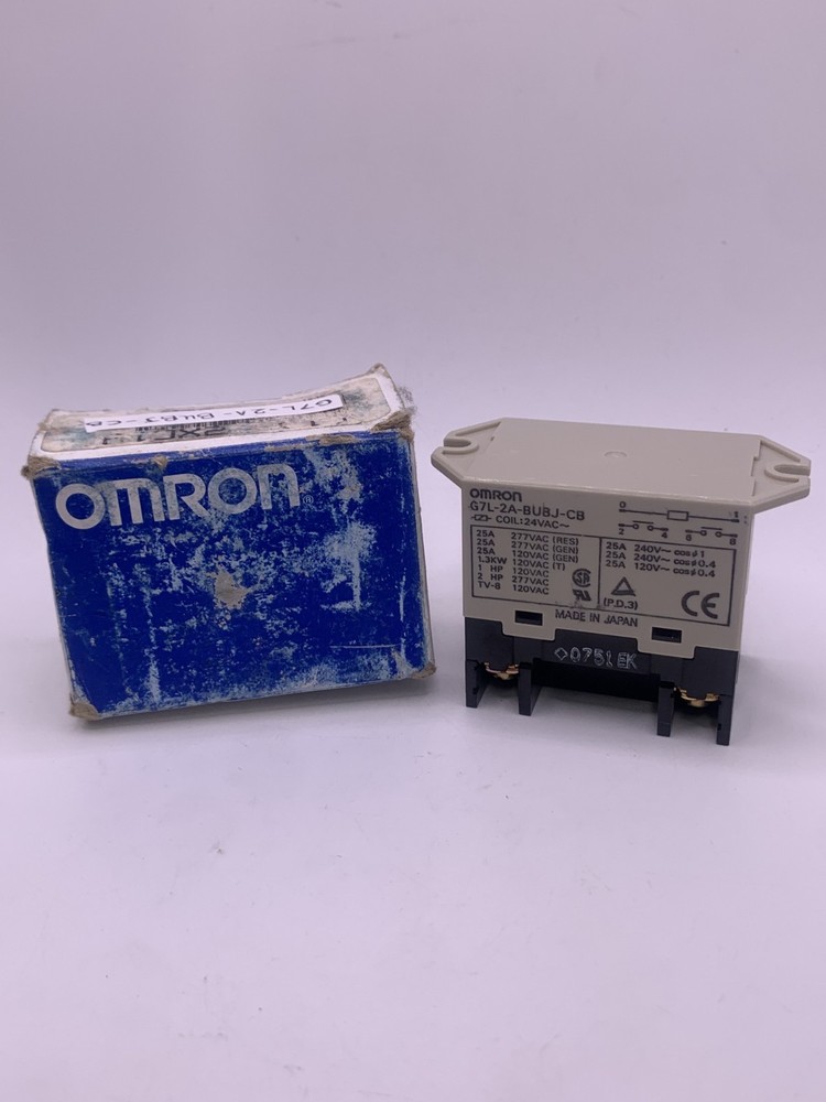 Omron G7L-2A-BUBJ-CB Enclosed Power Relay, Coil: 24VAC, NEW