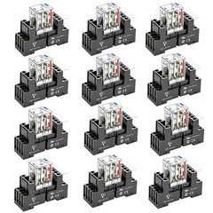 12V DIN Rail Electromagnetic Power Relay 10A DPDT 2NO 2NC 8-Pin 12Pcs