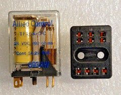 ALLIED CONTROL RELAY TF154-C-C-24VDC 700 OHM 2P2T 5A-29VDC NOS with SOCKET