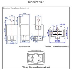 12V 40A Heavy Duty Automotive Relay with Pigtail Connector – Pack of 2