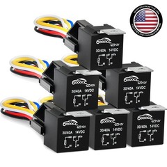 6 Pack 5 Pin Fuse Relay Switch Harness Set 30A 12V Universal SPDT 14 AWG Fuse US