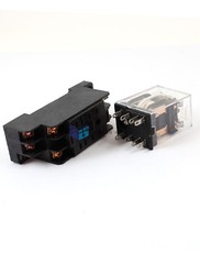 HH52PL DPDT8 Pin Red LED General Purpose Power Relay w Socket Base Coil AC24V✦Kd
