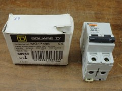 New Square D Merlin Gerin MG17446 C60N Supplementary Protector 2 Pole 15 amp