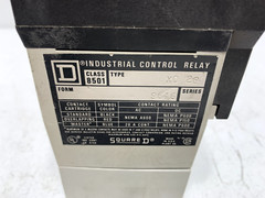 Square D 8501X020 Series A Control Relay 110/120 VAC 50/60 Hz coil 10 Amp Type X