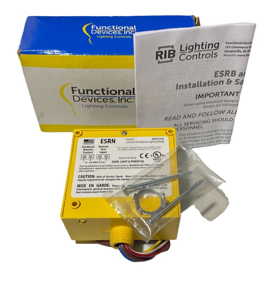 Functional Devices ESRN UL924 Emergency Lighting Relay 120-277 Vac / 20AMP SPST