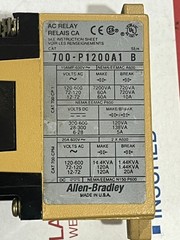 ALLEN-BRADLEY 700-P1200A1 SER B RELAY W/ 12-REVERSIBLE CONTACTS 120VAC COIL