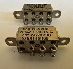 Allied Control DPDT Relays ER-SX-2132, 26.5 VDC 765 Ohms Cont 2A-28VDC Qty. 2