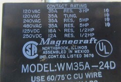 Magnecraft WM35A-24D Relay Mercury Displacement Power 24VDC – New No Box