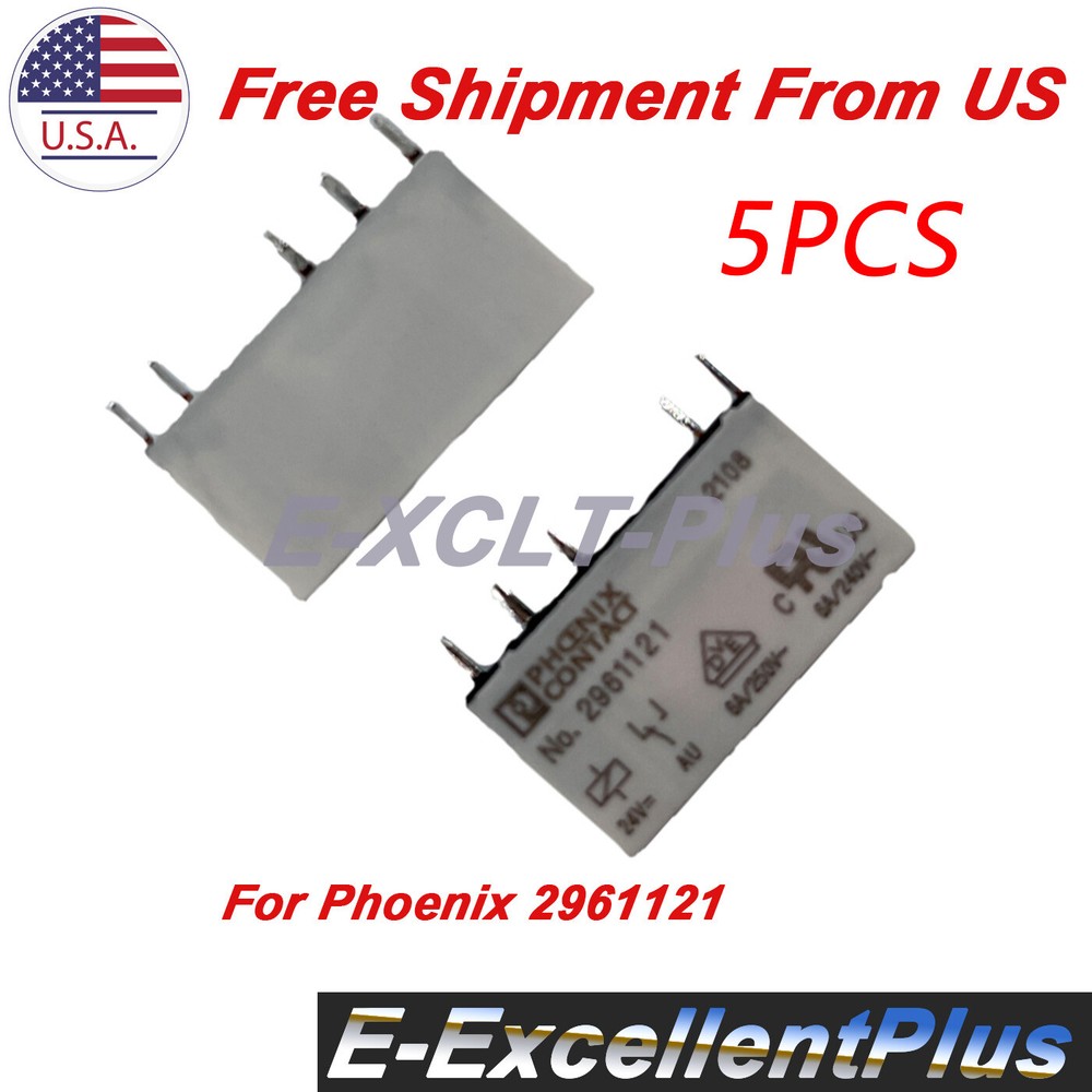 5PCS Replace For Phoenix No.2961121 6A 24VDC 240v~250V 5 Pins Power Relay