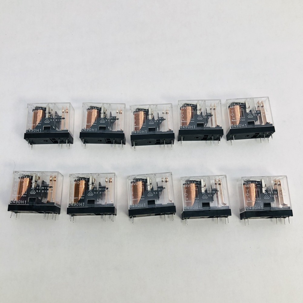 LOT 10 OMRON MINI RELAYS G2R-1A-E 48VDC – TV3 – 120VAC