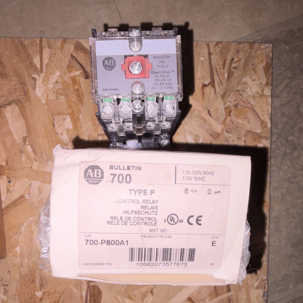 Allen-Bradley 700 Type P Control Relay 700-P800A1 115-120V AC 8 Pole