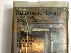 AutomationDirect 781-1C-24D Relay 24VDC w/ 781-1C-SKT DIN Rail Socket NO CLIP