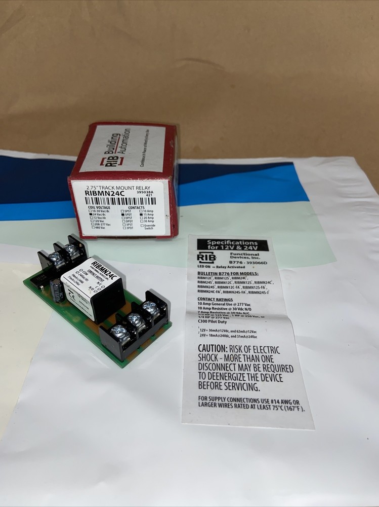 RIB RIBMN24C 2.75″ TRACK MOUNT RELAY 24VAC/DC SPDT 15AMP