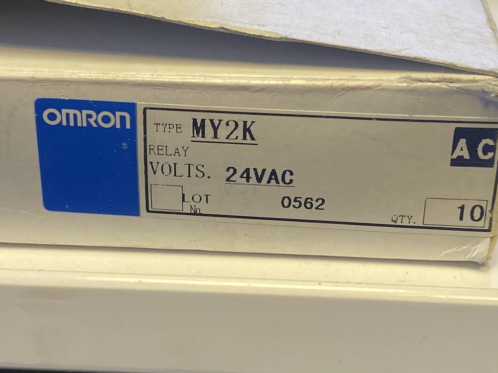 10X Omron MY2K-US 24VAC Miniature Power Relay, 2 Pole, Single Contact