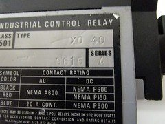 SQUARE D XO 40 SER A TYPE X INDUSTRIAL CONTROL RELAY – USED – FREE SHIPPING!!!