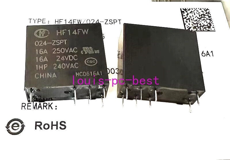 1Pce HF14FW 024-ZSPT Power Relay 16A 24VDC 250VAC 24VDC 8Pins