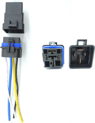 80/60 AMP 4-Pin Automotive Relay, 12V DC Waterproof with Tinned Copper Harness