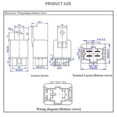 2Pcs 12V 40Amp Car Relays Set Including 4 Terminals Pin Pigtail Wiring