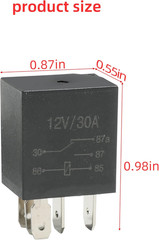 4 Pack 30A Multi-Purpose Automotive Starter Relay, 5 Pin 12V Black Heavy Duty St