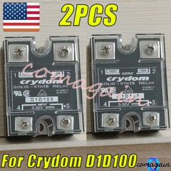 2PCS Solid State Relay (SSR) 3 – 32VDC 100A 100V Panel Mount For Crydom D1D100
