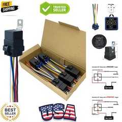 40/30AMP 12VDC Waterproof Relays with Built-in Diode, 5-pin Automotive Relay …