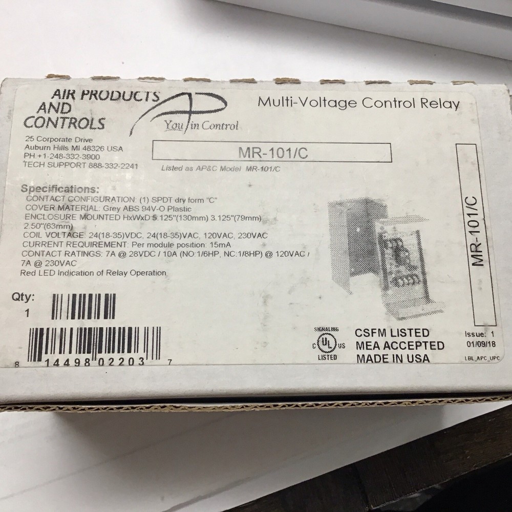 MIRCOM MULTI-VOLTAGE CONTROL RELAY MR-101/C/R