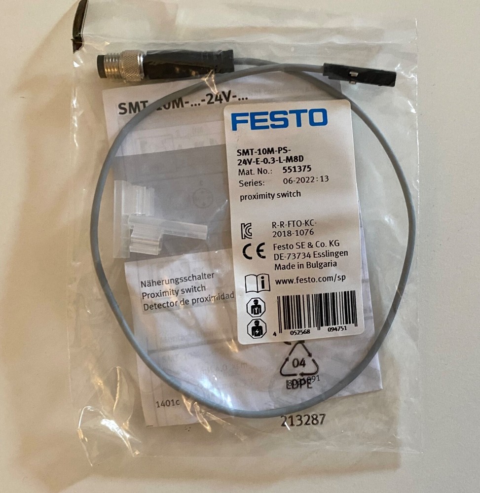 FESTO SMT-10M-PS-24V-E-0.3-L-M8D Proximity Sensor