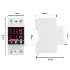 Dual Display 230V Din Rail Adjustable Over Under Voltage Relay Surge Protector