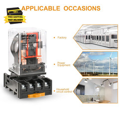 Power Relay MK2P-I, AC 110V Coil, DPDT, 8 Pin, with Plug-In Terminal Socket Base