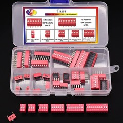 35PCS Double Row Dip Switch Assorted Kit 1 2 3 4 6 8 10 Position 2.54mm PCB M…