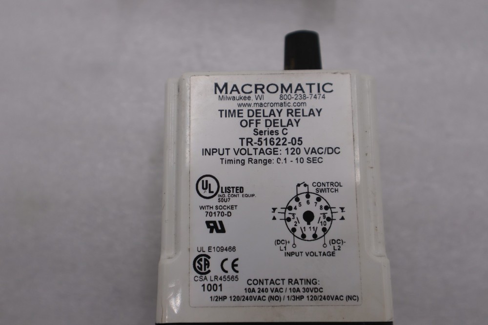 Macromatic TR-51622-05 Single Function Time Delay Relay – STOCK K771CC