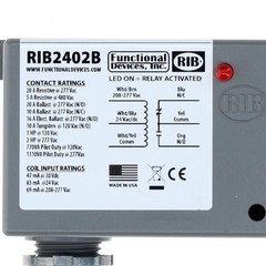 Functional Devices RIB 2402B 24VAC/DC 208-277VAC 20A SPDT Enclosed Relay New