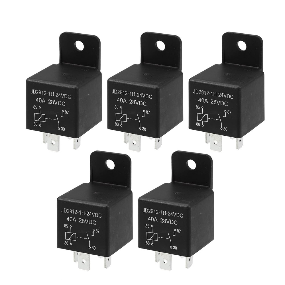 5 Pcs Car Relay 4 Pin 24V 40Amp Model JD2912 40A 28VDC Automotive Relay Switches