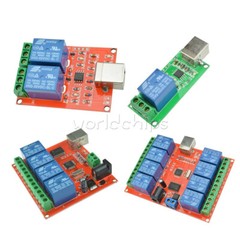 1/2/4/8Ch 5V 12V USB Relay Programmable Computer Control Relay For Smart Home