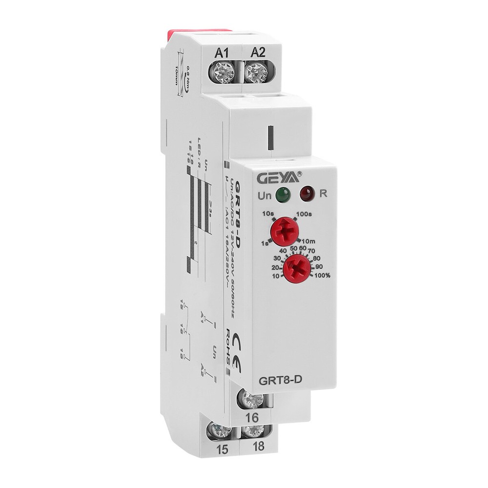 GEYA Off Delay Timer Relay Without Supply Voltage Power Off Failure AC/DC12-240V