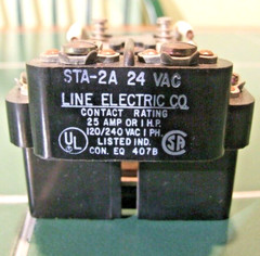 Line Electric STA2A STA-2A 24VAC Open Type Relay 120/240VAC Switching TESTED