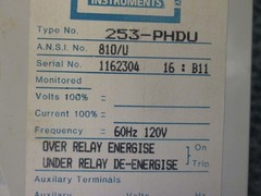 Crompton Protection Relay 253-PHDU 120V 60Hz Used