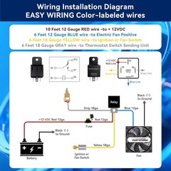 Electric Fan Relay Kit 60 AMP Waterproof Relay Kit with Temperature Sensor