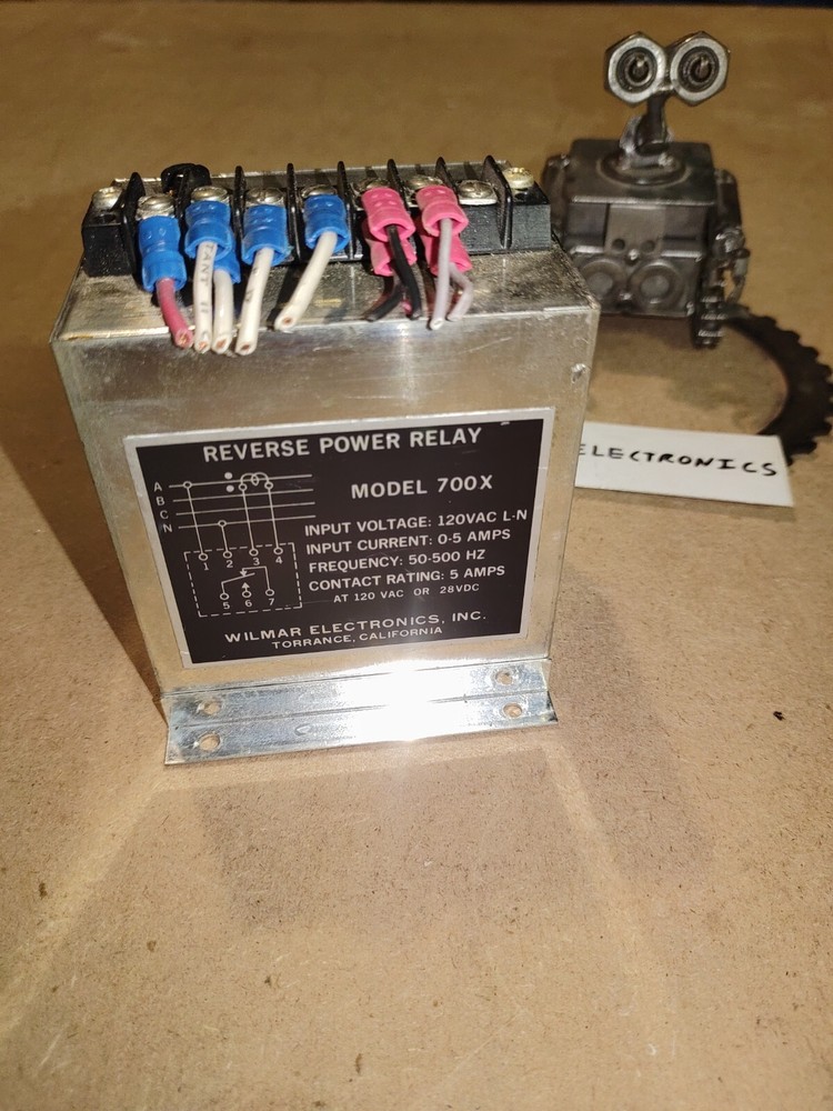 Wilmar Electronics Reverse Power Relay Model 700X 0-5 Amp 120V 50-500HZ
