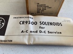 One (1) General Electric 9500A104A2A Industrial Solenoid 115V Coil, NOS