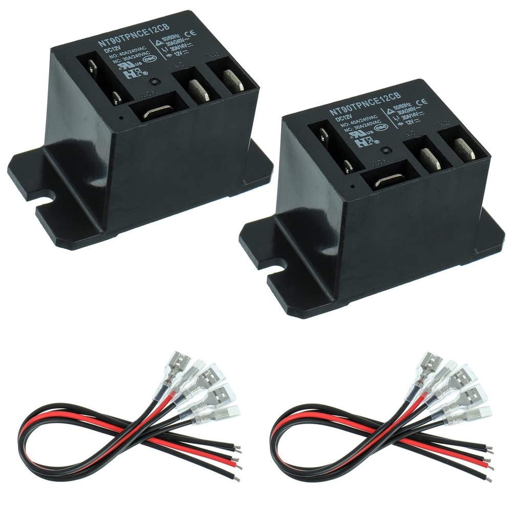 NT90-DC12V-10X Power Relay DC 12V Coil 120 VAC 30A 40A SPDT(1NO 1NC) with Flange