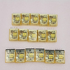 Lot of 16 IDEC RH1B-U DC12V Compact Power Relays SPDT 5-Blade Spade Base Spares