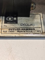 Cutler-Hammer Current Relay, D60LA0, 10 – 90A, 600V c12r