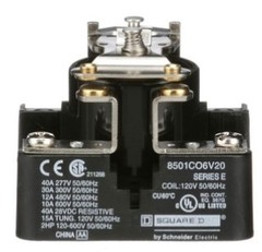 2X Square D 8501C07V20 SER. E Power Relay SPST NO 277VAC 40A 120V Coil Shipped!