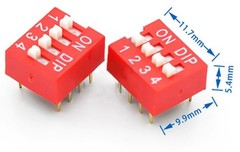 10 PCS Red 4 Position DIP Switch For Arduino ESP32 ESP8266 Raspberry Pi DIY