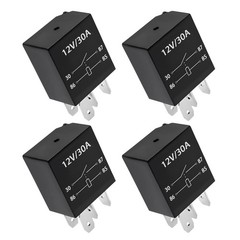 4-Pack 4 Pin 12V 30A Heavy Duty Stable Relay Replacement for Motor Automotive, M