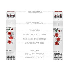 GRT8-M1 on Off Time Delay Relay 16A AC/DC12V-240V Multifunction Din Rail8613