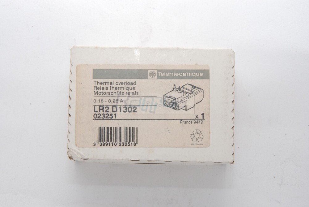 LR2D1302 2 Piece Lot TELEMECANIQUE Thermal Protection Relay 0.16A – 0.25A
