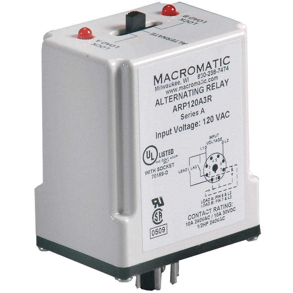 MACROMATIC ARP240A3R Alternating Relay,240VAC,DPDTCross-Wired 6MPP0